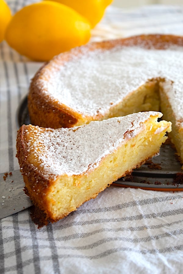 slice of lemon ricotta cake