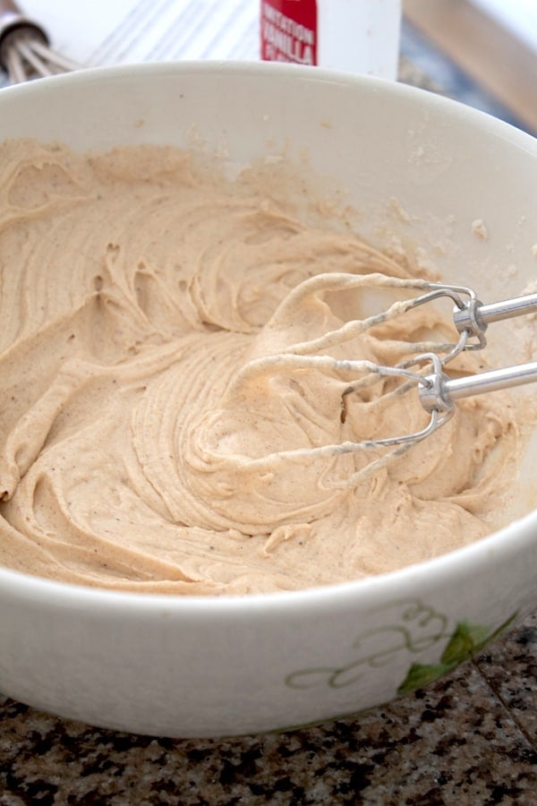 mixing batter for plum cake