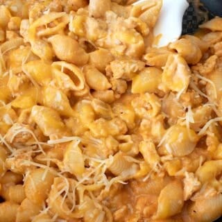 homemade hamburger helper in a pan