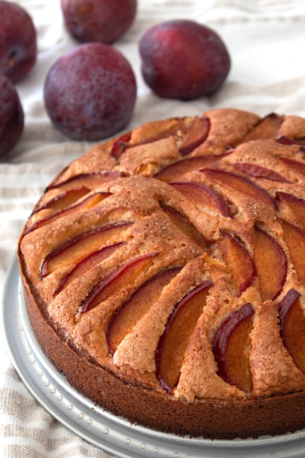 plum cake fresh out of the oven