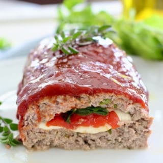 cheese stuffed meatloaf sliced