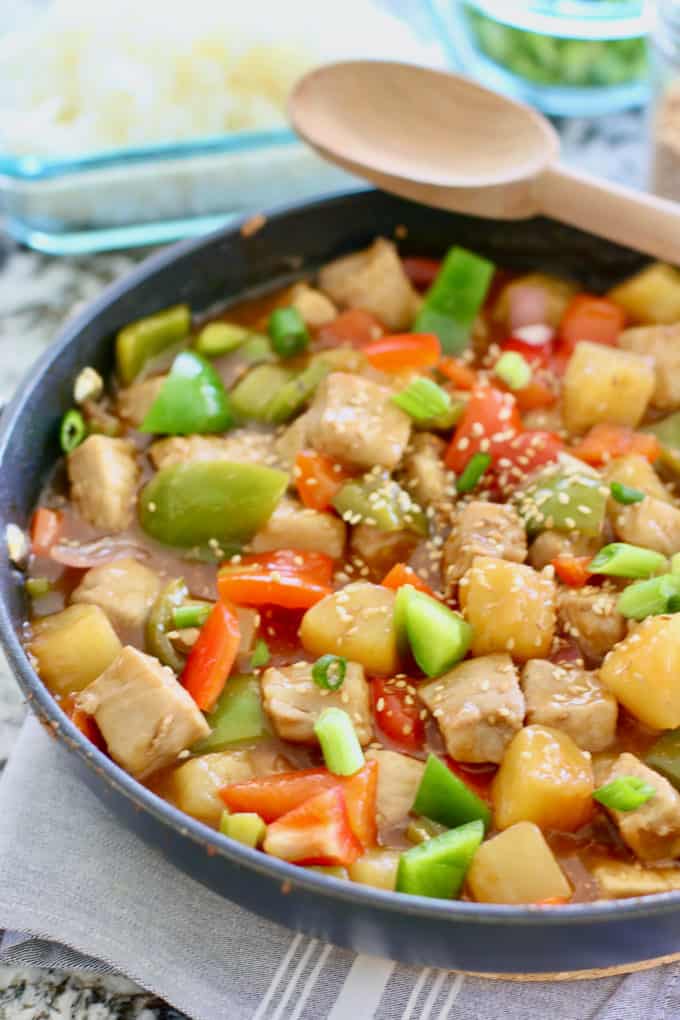 Pineapple Pork in skillet