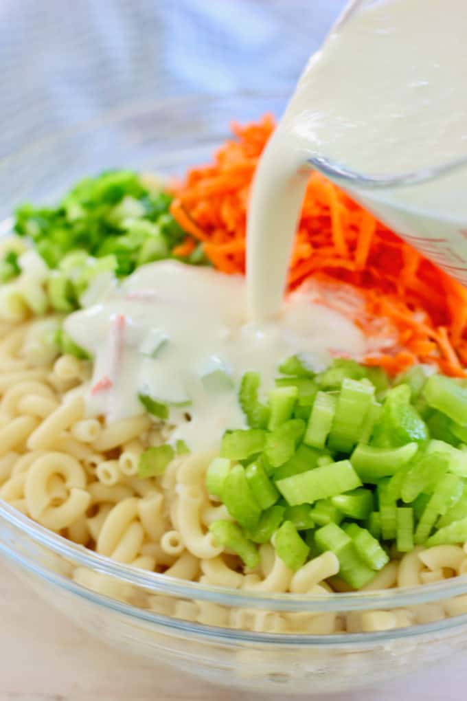 stir in mayo blend into the pasta and veggies