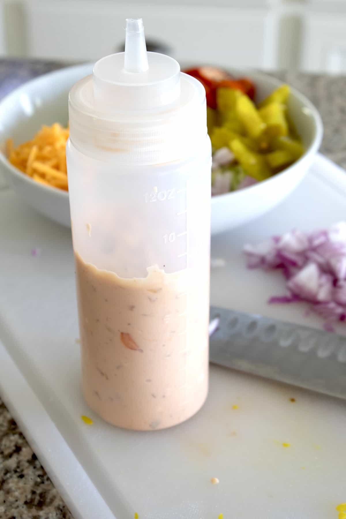 Big Mac style dressing in a squeeze bottle