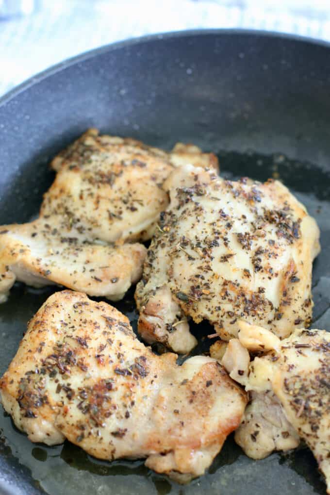 seared chicken thighs