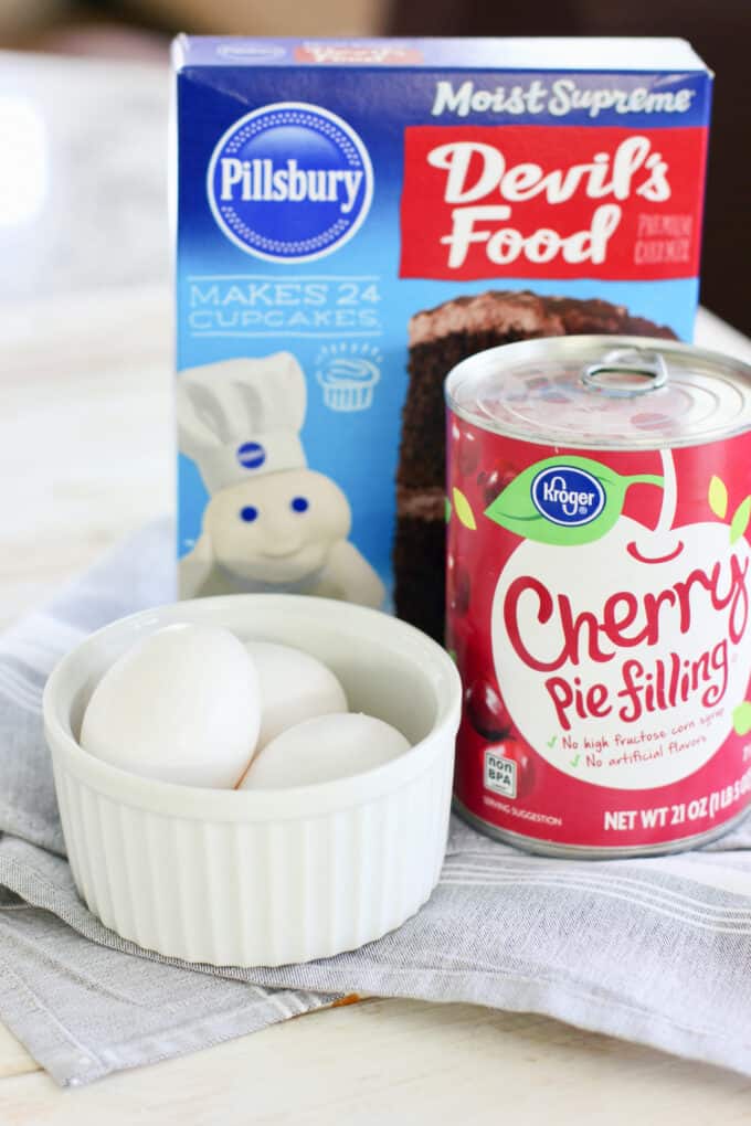 ingredients for chocolate cherry cake