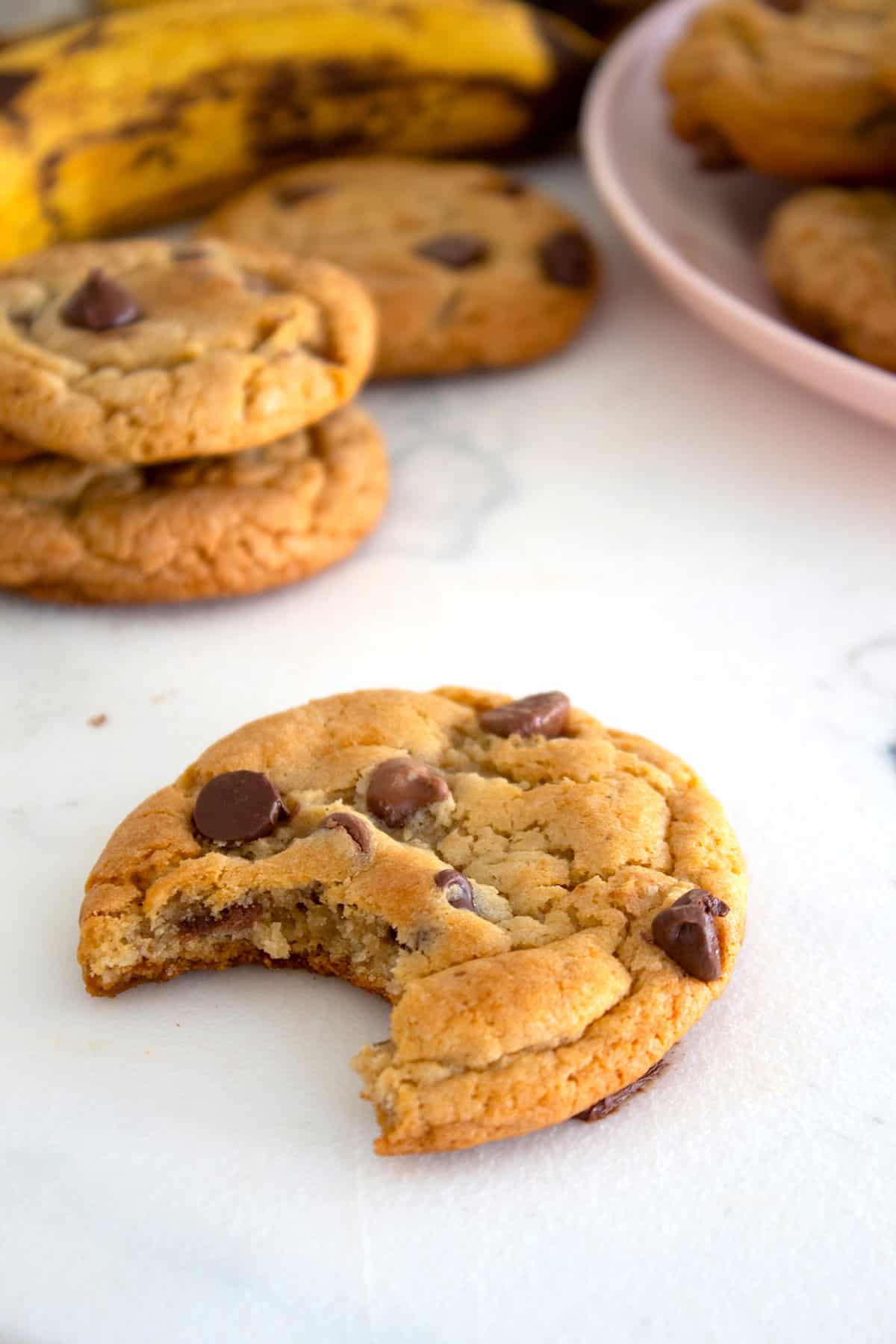 banana cookie with bite out of it