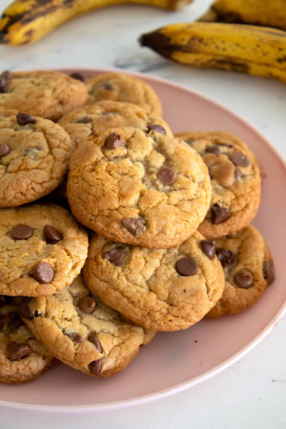 plate of banana cookies