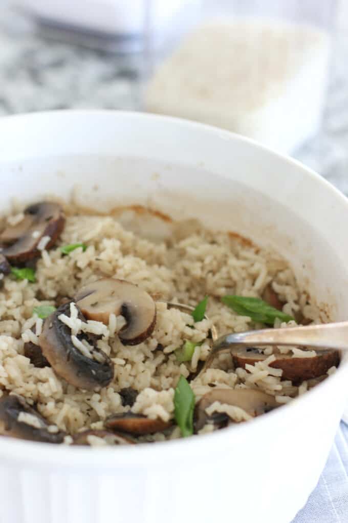 oven baked mushroom rice