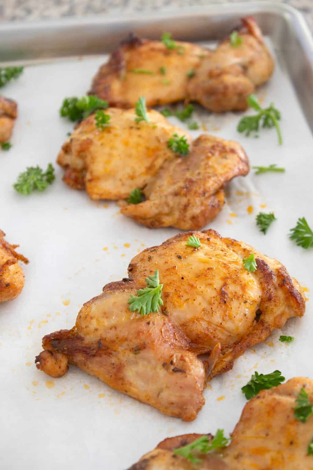Baked Boneless Skinless Chicken Thighs - Laughing Spatula