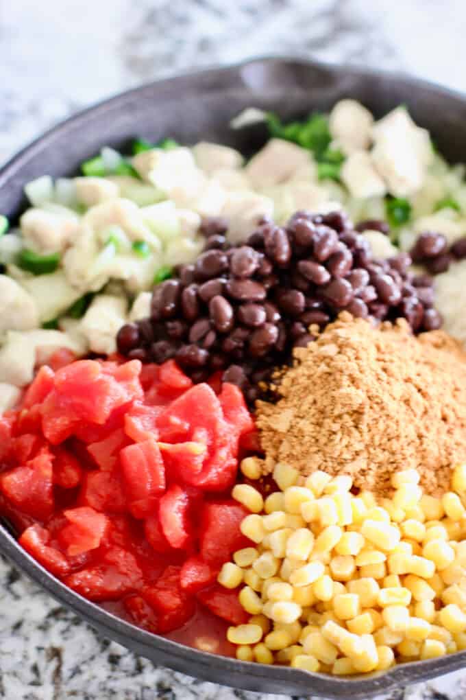 Ingredients for burrito bowls