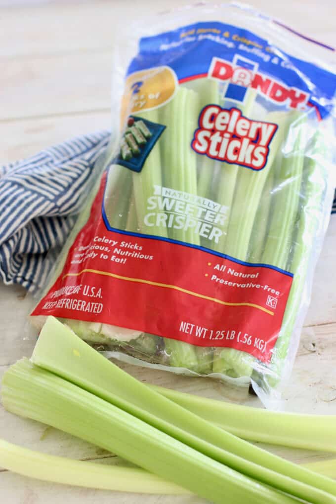 fresh cut celery sticks
