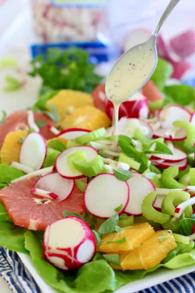 radish salad on a platter
