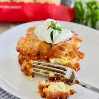 Corn fritters with sour cream