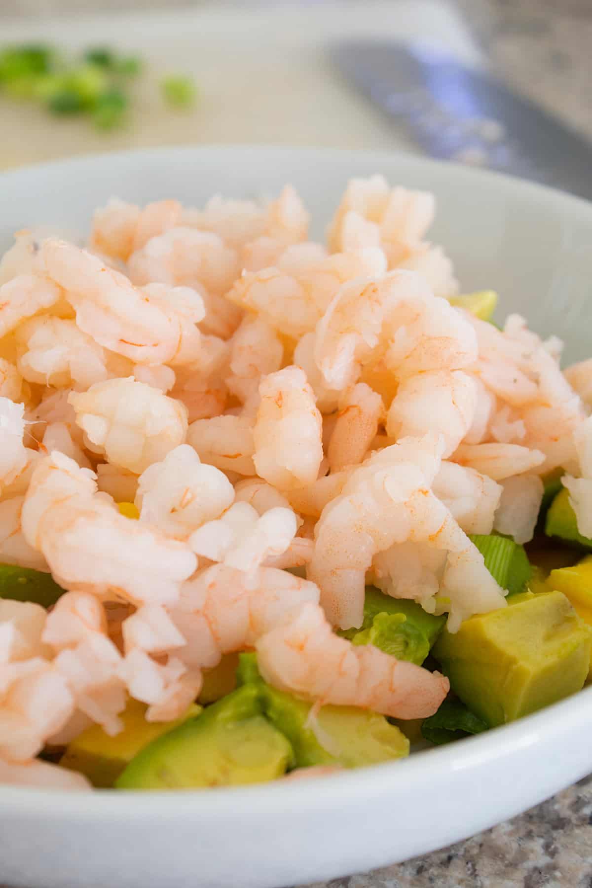 shrimp salad in a bowl
