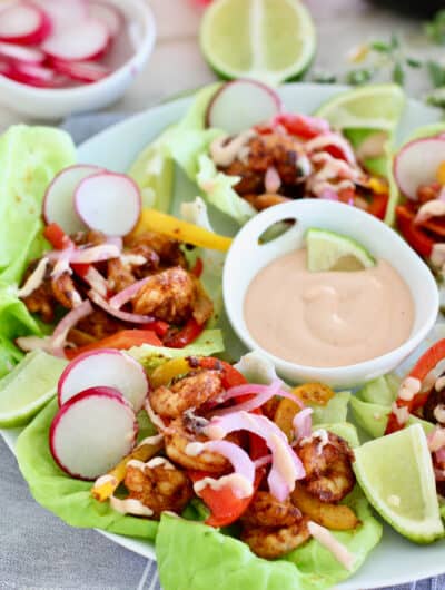 Platter of Shrimp Lettuce Wraps