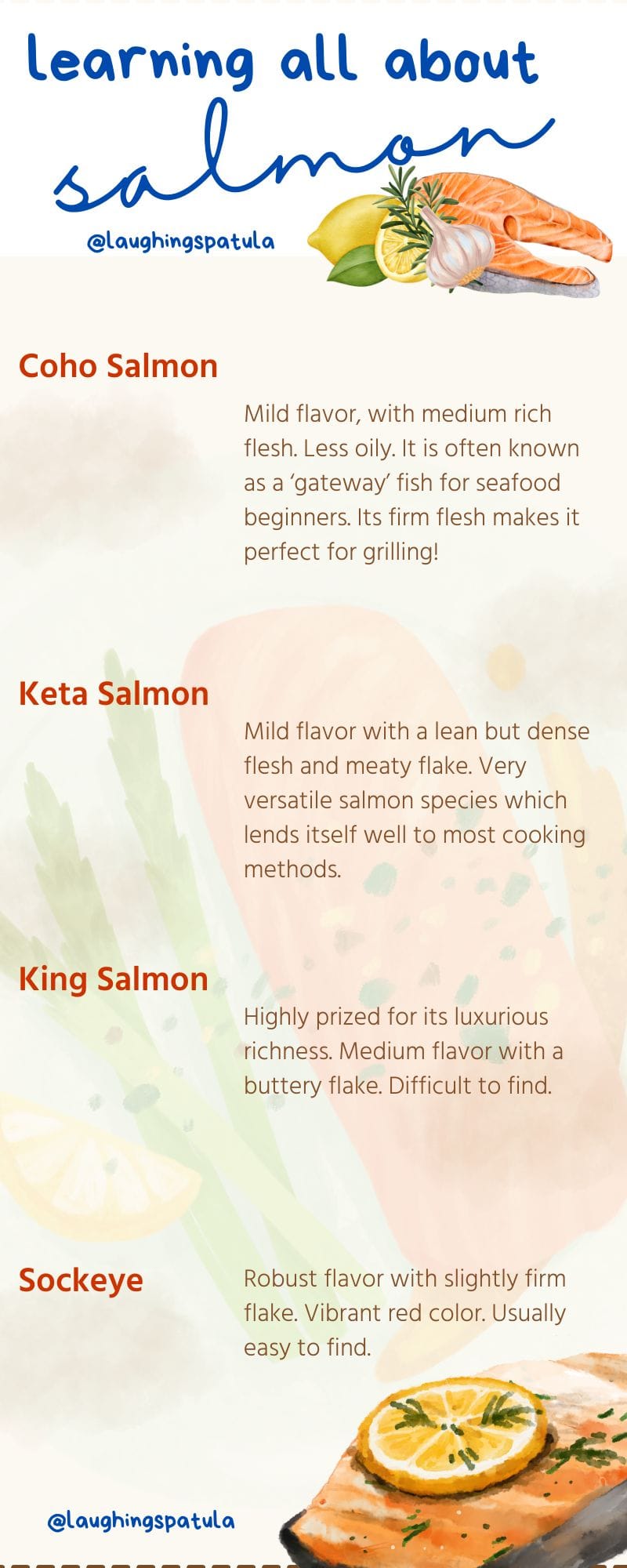 infographic about salmon types