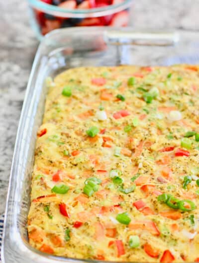 Healthy Breakfast Casserole in a 9 x 13 pan