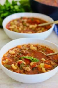 bowl of sausage soup