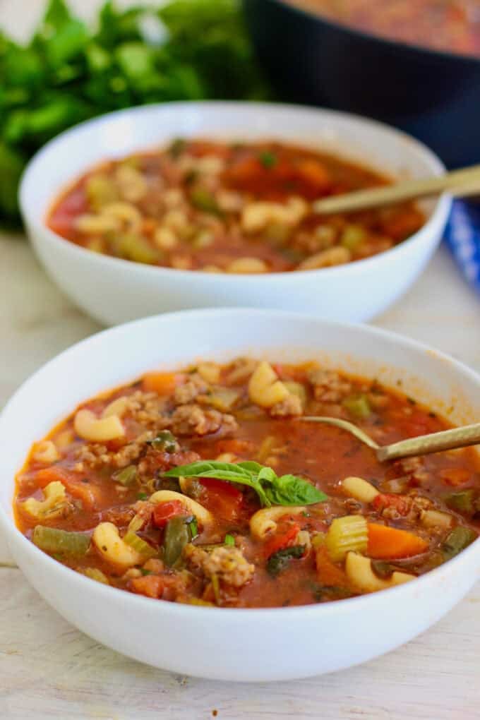 bowl of sausage soup