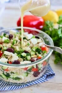 Rice salad with dressing