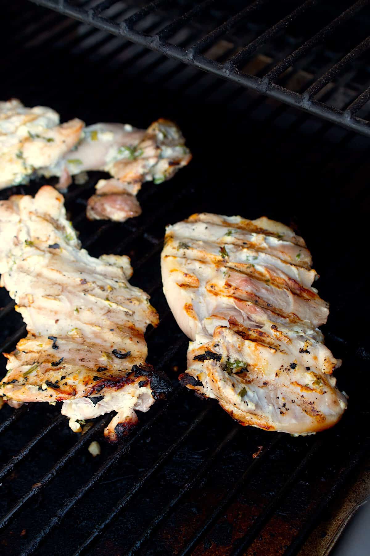 chicken thighs on the grill