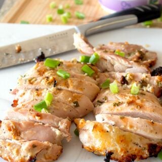 sliced yogurt marinated chicken