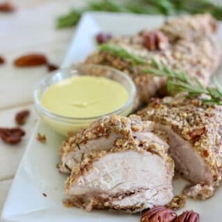 Pecan Crusted Chicken with dipping sauce