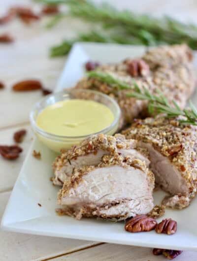 Pecan Crusted Chicken with dipping sauce