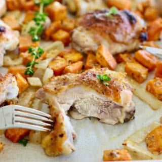 sliced chicken and potatoes