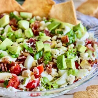 Cobb Salad Dip served with crackers