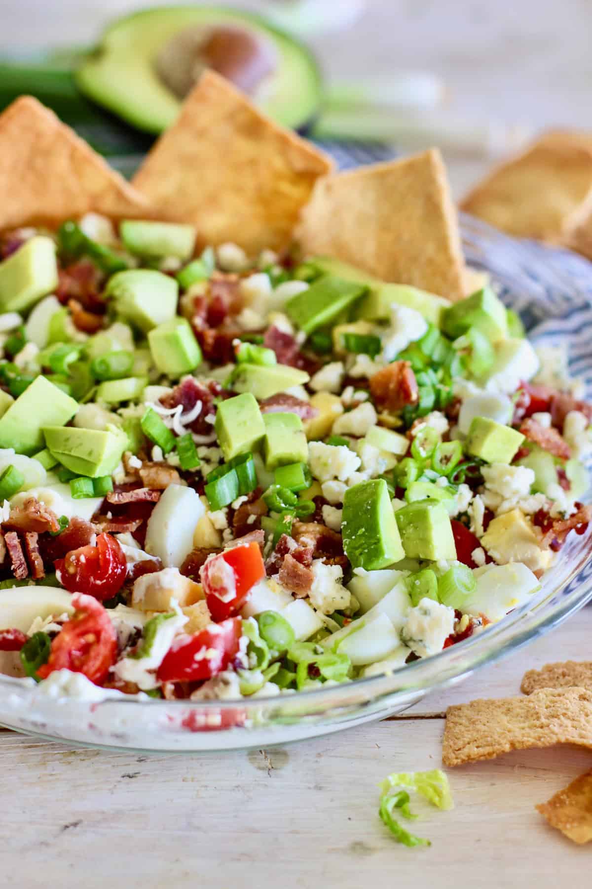 Cobb Salad Dip served with crackers