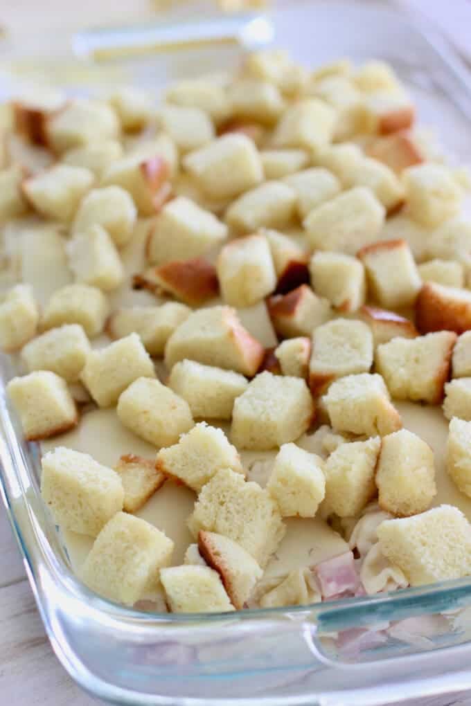 croutons on a casserole