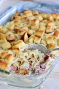 Chicken Cordon Bleu casserole with noodles