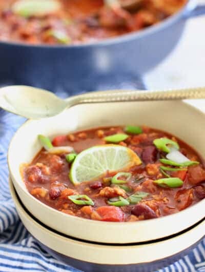 bowl of chicken chili