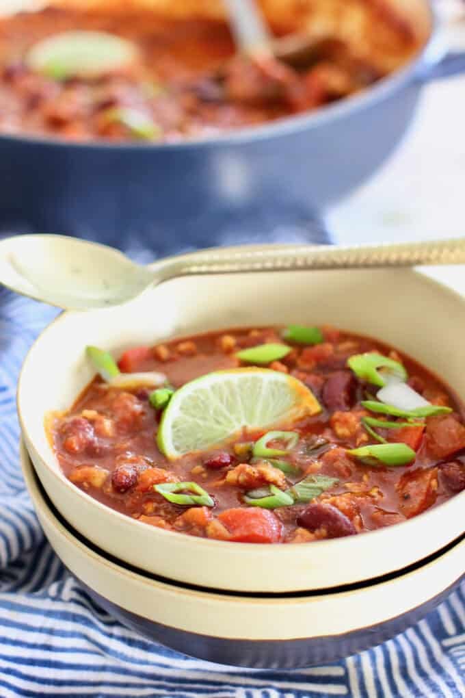 bowl of chicken chili