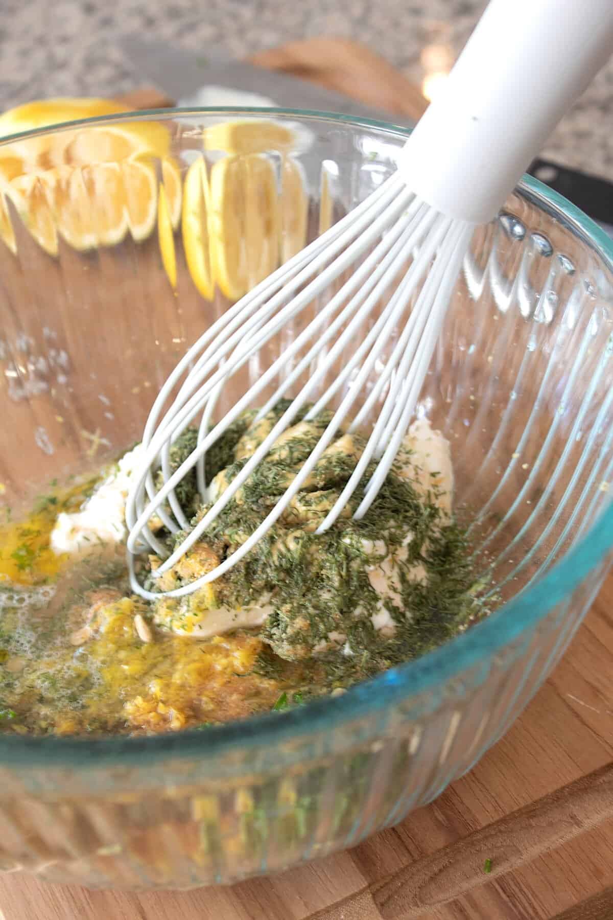 marinade in glass bowl