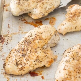 chicken breasts on sheet pan