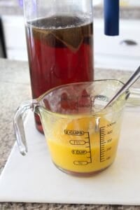 mango puree with a gallon of iced tea
