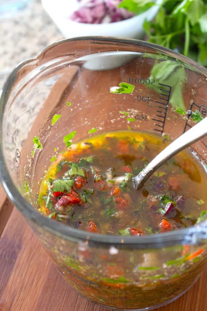cheese marinade in pyrex dish