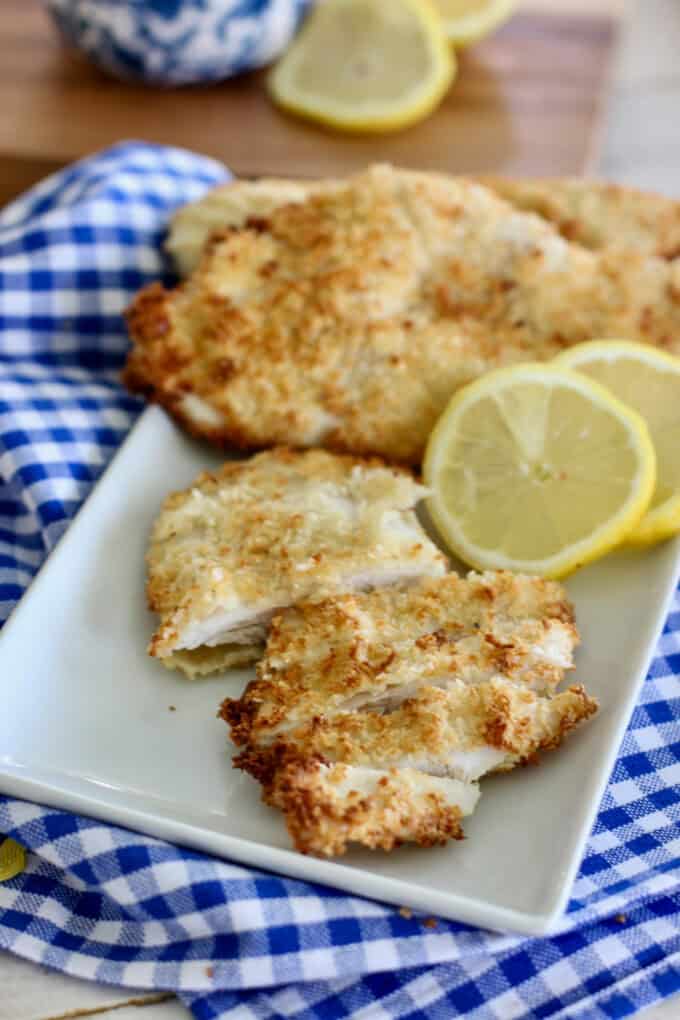 Air fryer chicken cutlets ready to serve