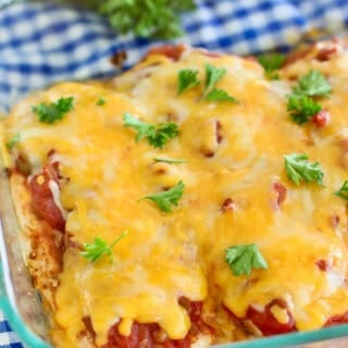 oven baked salsa chicken in a casserole