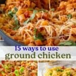 collage of ground chicken recipes for pinterest