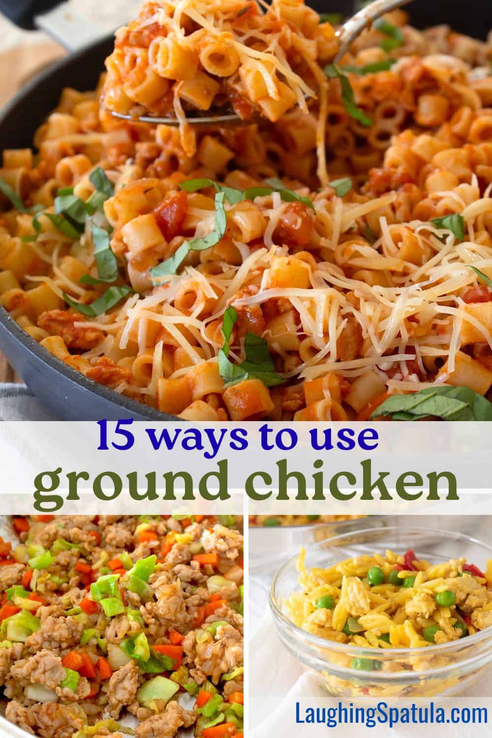 collage of ground chicken recipes for pinterest