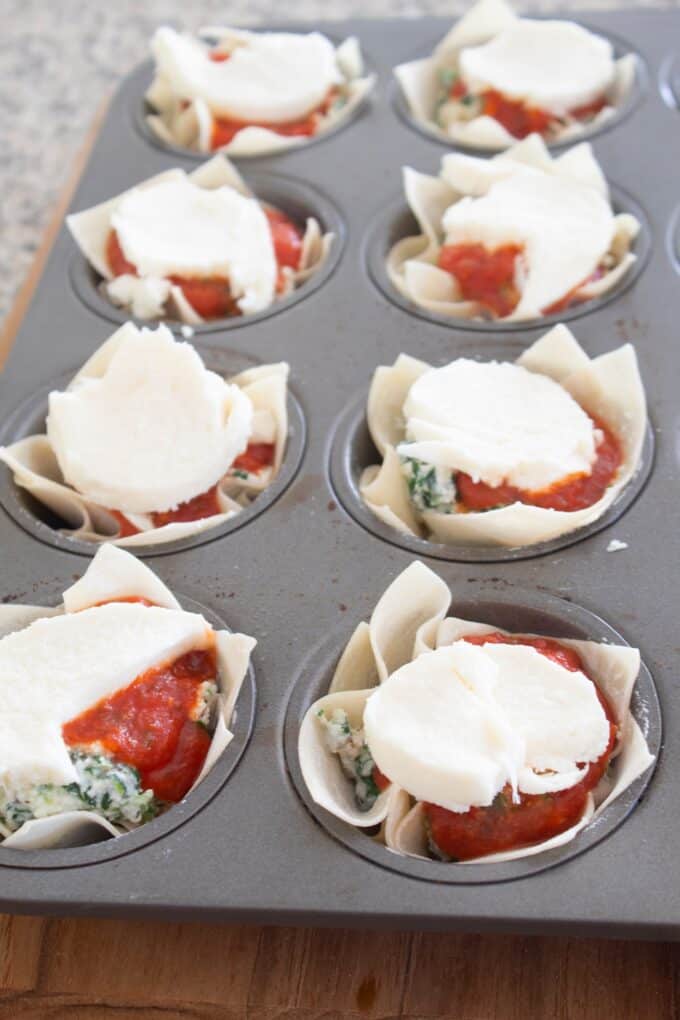 finished lasagna cups