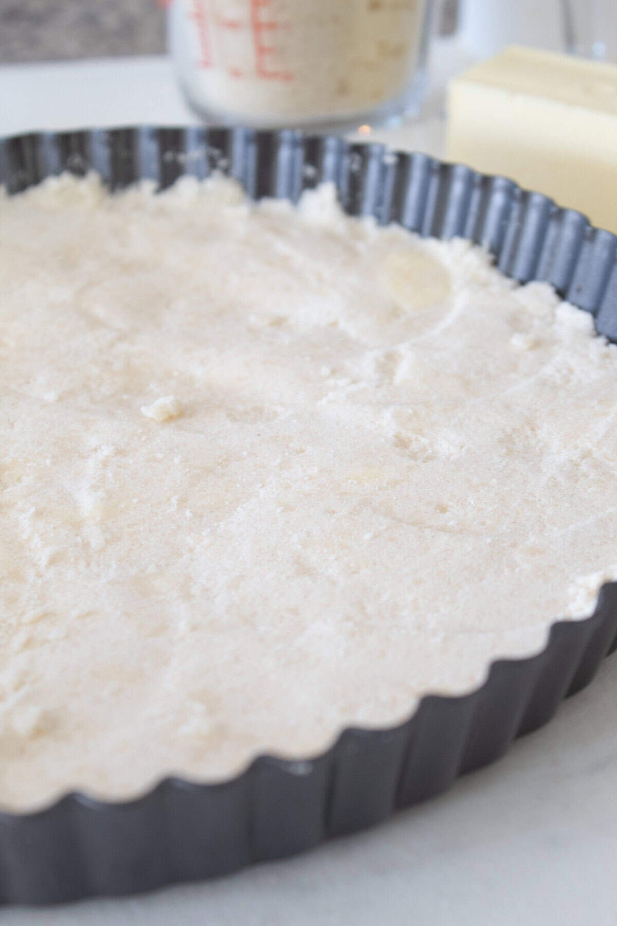 pie bar crust in a tart pan