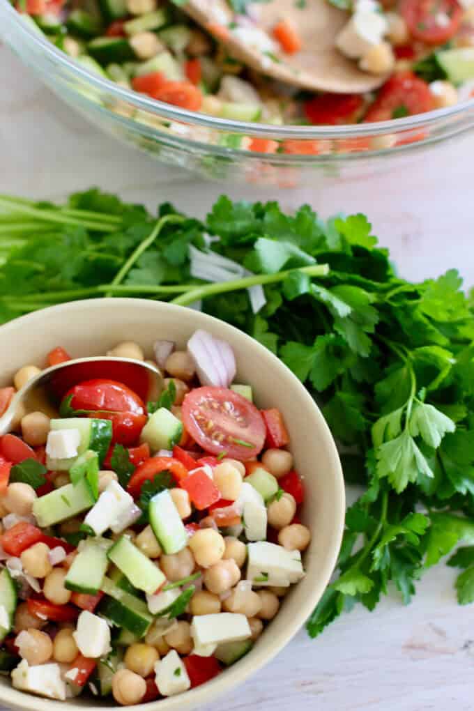 High Protein Vegetarian Salad in a bowl