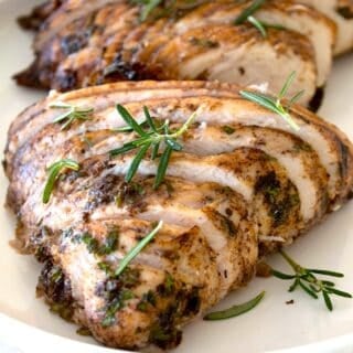 balsamic and rosemary coated turkey tenderloin