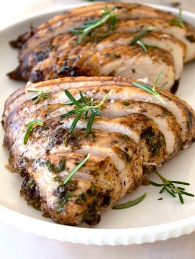 balsamic and rosemary coated turkey tenderloin