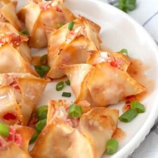 plate of baked crab Rangoons
